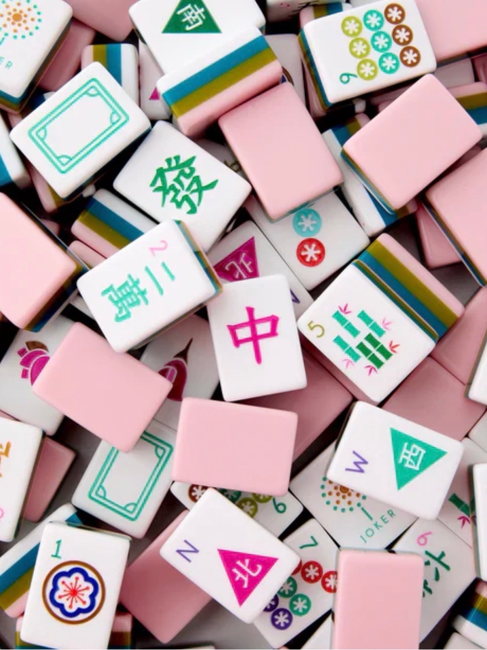 Gorgeous 4 layer acrylic light pink American Mahjong Fete tiles